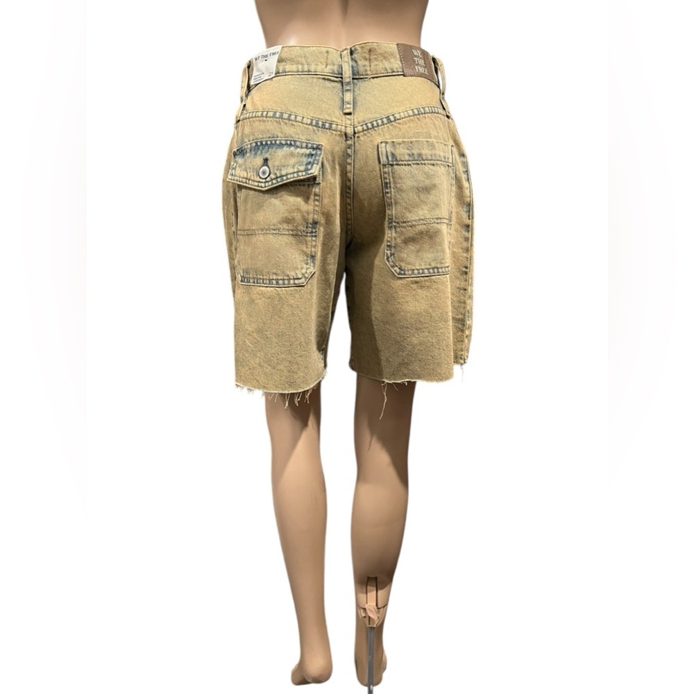 Free People We The Free Boomerang Womens Long Shorts High rise Raw Hem Size 24 - Picture 6 of 16